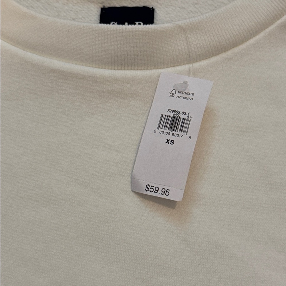 White Gap size small Eyelet Sleeve Crewneck Sweatshirt - Picture 2 of 3